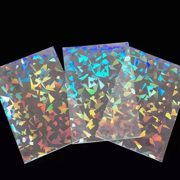 65x90mmHolographic card holder cracked ice Foil Laser Top Loading TCG Card Sleeves ,Board Game  Photo Protector Trading Cards Shield Cover