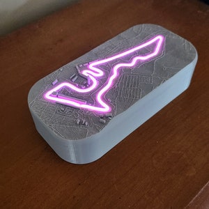 Circuit of the Americas F1-trackkaart - topografisch ledmodel - COTA 3D-geprint