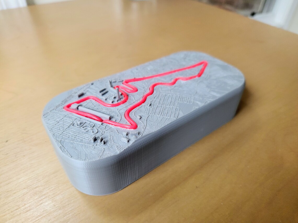 Circuit of the Americas F1 Track Map - Topographic LED Model - COTA 3D ...
