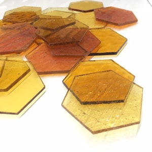 Stained Glass Precut Hexagons are the bee's knees Discover the Amber Color Mix Now!