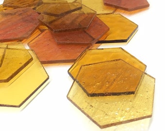Stained Glass Precut Hexagons are the bee's knees Discover the Amber Color Mix Now!