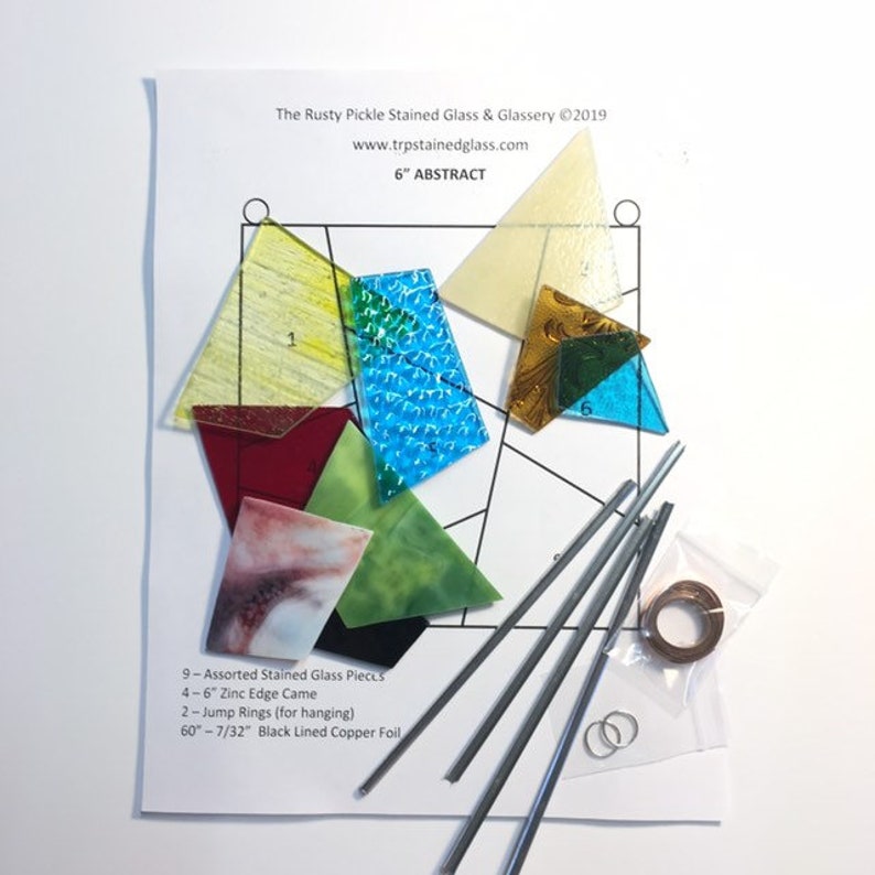 Stained Glass Abstract Suncatcher Kit Etsy