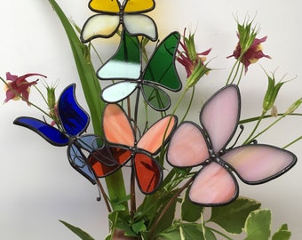 5 Handmade Wild Butterfly Flower Bouquet Garden Stakes