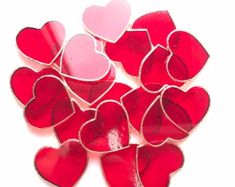 Cherry Red Precut and Foiled Hearts you'll fall in love with!