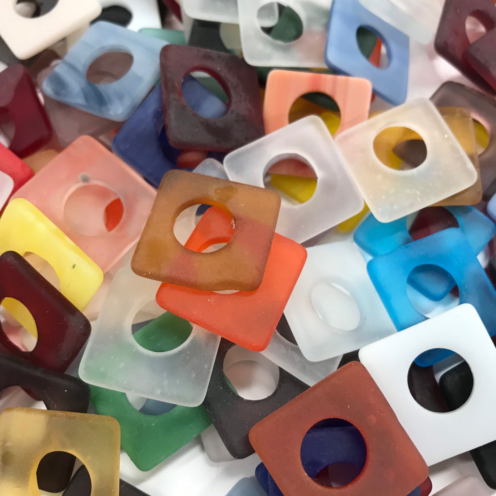 Stained Glass Precut Hole in One Sea Glass Squares Explore the Etsy