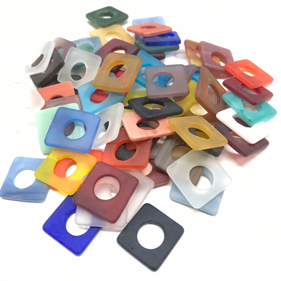 Stained Glass Precut Hole in One Sea Glass Squares Explore the Etsy