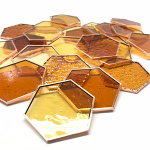 Stained Glass Precut and Foiled Hexagons are the bee&#39;s knees Discover the Amber Color Mix Now!