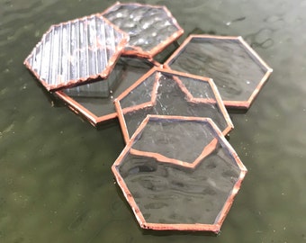 Stained Glass Precut and Foiled Hexagons are the bee's knees Create with the Clear/Textured Mix Now!