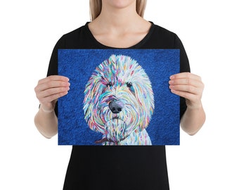 Unframed Goldendoodle Print with Original Quilt Art by Mary Pascoe