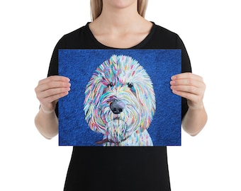 Unframed Goldendoodle Print with Original Quilt Art by Mary Pascoe