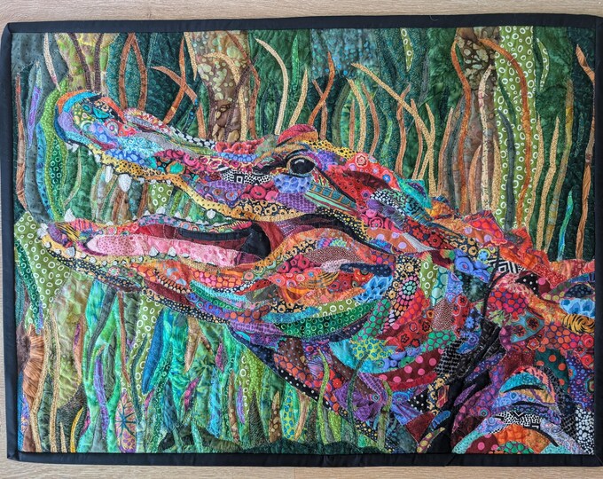 Alligator Art Quilt; Original Design by Mary Pascoe