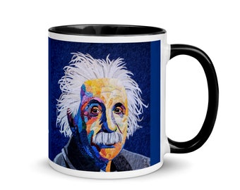 Einstein Mug With Original Quilt Art by Mary Pascoe