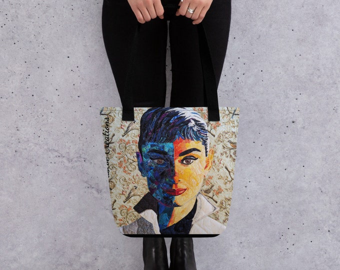 Audrey Tote Bag with Original Quilt Art by Mary Pascoe