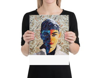 Unframed Audrey Print with Original Quilt Art by Mary Pascoe