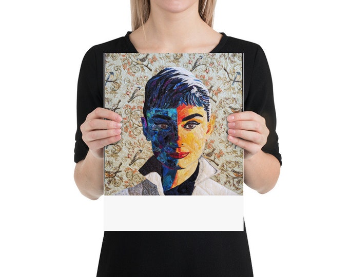 Unframed Audrey Print with Original Quilt Art by Mary Pascoe