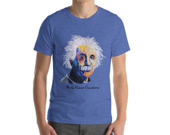 Unisex Einstein t-shirt With Original Quilt Art by Mary Pascoe