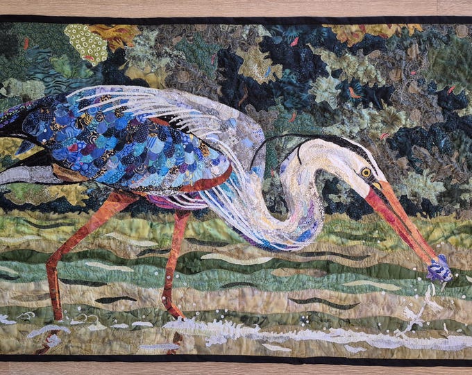 Snack Time; Original Art Quilt by Mary Pascoe