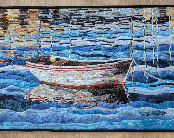 Reflections Art Quilt; 37" x 23"; Original Design by Mary Pascoe
