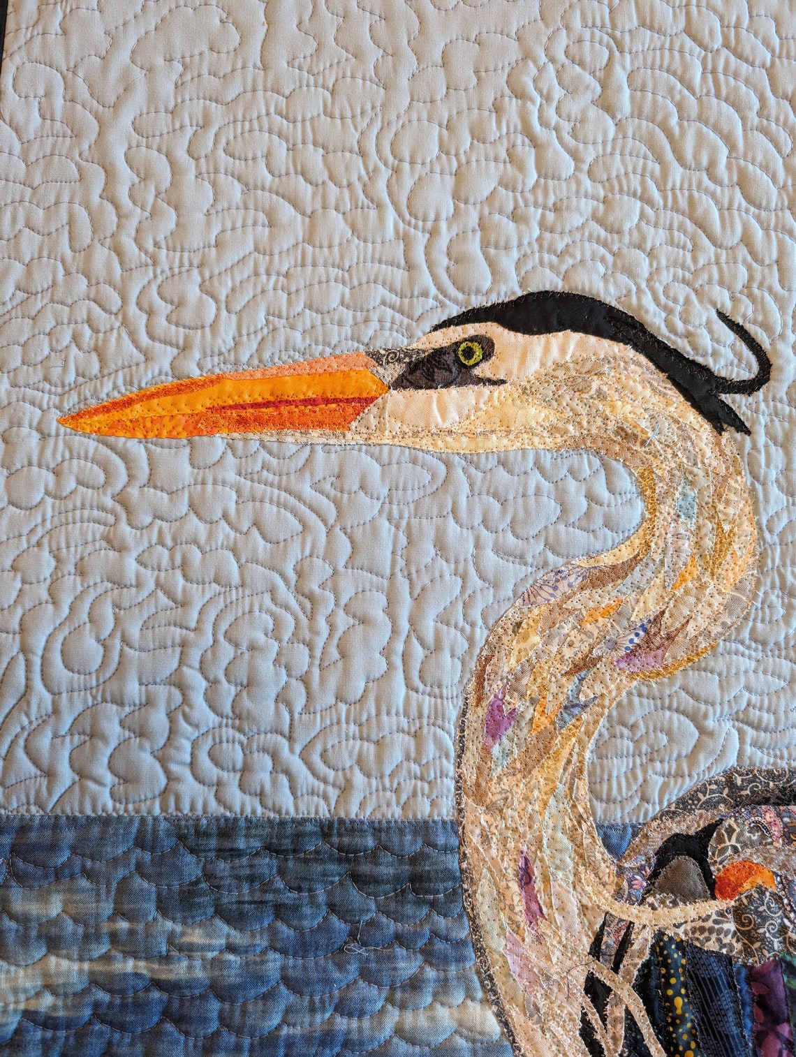 Great Blue Heron Quilt 43 in X 27 In Original Art by Mary Pascoe Etsy