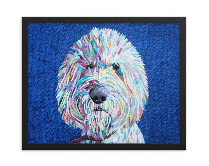 Framed Goldendoodle Print; Original Art by Mary Pascoe