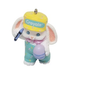 1991 Crayola Bunny (pastelli a cera Crayola) VINTAGE Hallmark Keepsake, ornamento natalizio da collezione - QEO9304