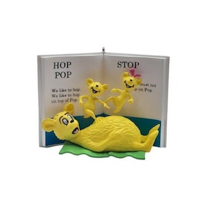 Hop On Pop (Dr. Seuss) Hallmark Keepsake Weihnachtsbaumschmuck (QXI2689) + 80er 90er Jahre One Vintage Ornament NIB Neu in Box
