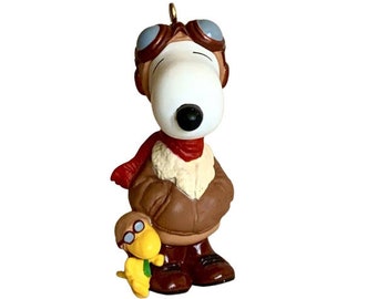 1999 Famous Flying Ace (Spotlight on Snoopy) Hallmark Keepsake Christmas Tree Ornament (QX6409) NIB New in Box