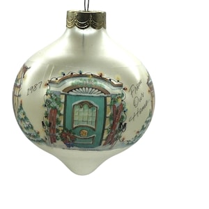 1987 From Our Home to Yours (palla di vetro) Ornamento natalizio in vetro Hallmark Keepsake VINTAGE - QX279-9