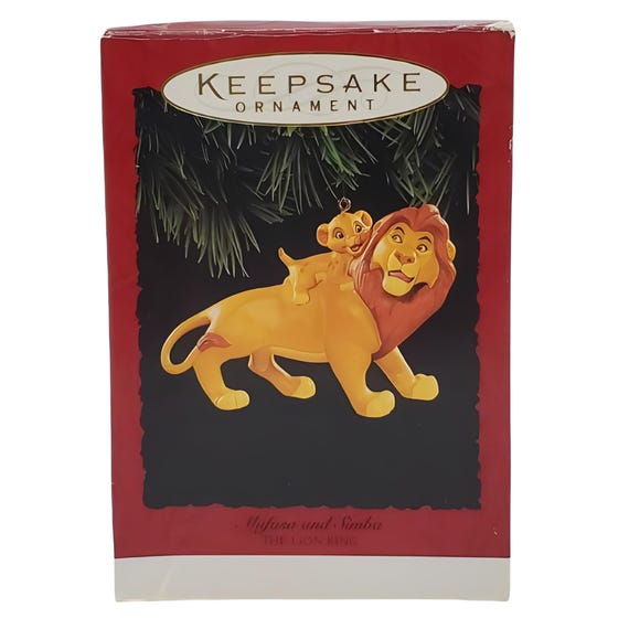 1994 Mufasa and Simba (the Lion King) Hallmark Keepsake Christmas