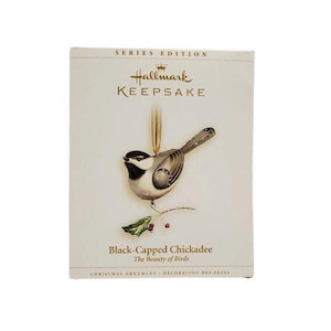 80s 90s One Vintage Ornament + Black-Capped Chickadee (The Beauty of Birds) Hallmark Keepsake Christmas Tree Ornament (QX2506) NIB