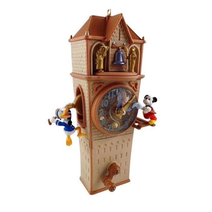 Clock Cleaners (Mickey and Friends) Hallmark Keepsake Christmas Tree Ornament (QXD1029) + 80s 90s One Vintage Ornament NIB New in Box