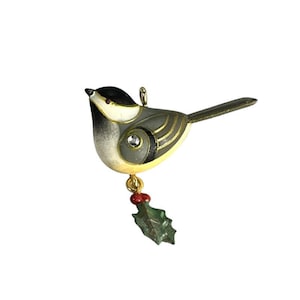Black-Capped Chickadee Hallmark Keepsake Christmas Tree Ornament (QXM9137) + 80s 90s One Vintage Ornament NIB New in Box