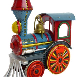 1982 Zinn Lokomotive (Tin Locomotive) Hallmark Andenken Weihnachtsbaumschmuck (QX460-3) NIB Neu in Box