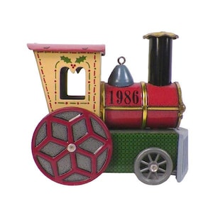 1986 Tin Locomotive (Tin Locomotive) Hallmark Andenken Weihnachtsbaumschmuck (QX403-6) NIB Neu in Box