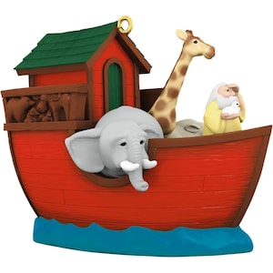 Noah&#39;s Ark (Noah&#39;s Ark) Hallmark Keepsake Christmas Tree Ornament (QGO1322) + 80s 90s One Vintage Ornament NIB New in Box