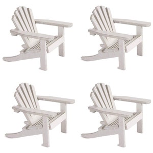 Handcrafted Miniature Wood Adirondack Chair 4 Pack - Versatile Cake Topper & Craft Decoration, Perfect for Weddings, Parties, DIY Projects