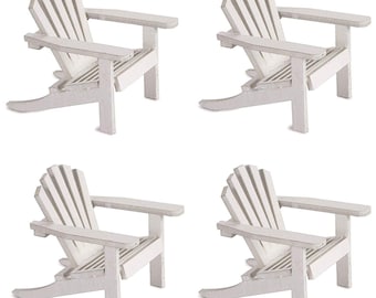 Handcrafted Miniature Wood Adirondack Chair 4 Pack - Versatile Cake Topper & Craft Decoration, Perfect for Weddings, Parties, DIY Projects