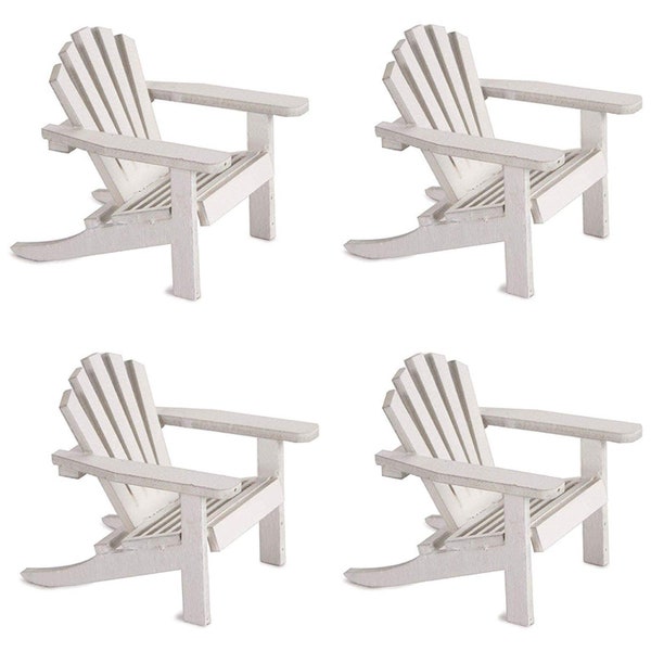 Handcrafted Miniature Wood Adirondack Chair 4 Pack - Versatile Cake Topper & Craft Decoration, Perfect for Weddings, Parties, DIY Projects