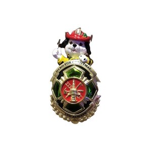 2003 Everyday Hero - Puppy (Fire Fighter) van Carlton Cards Hallmark Keepsake kerstboomornament (CXOR-084J) penpunt nieuw in doos