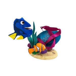 Marlin en Dory (Disney/Pixar&#39;s Finding Nemo) Hallmark Keepsake kerstboomornament (QXD4419) + één vintage ornament uit de jaren 80 en 90