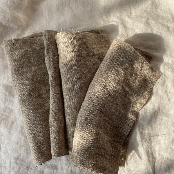 Undyed Eco Friendly Linen Squares x 4 - Raw