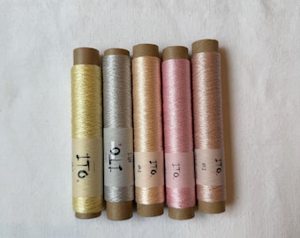 Luscious Silk Fine Texture ITO Embroidery Thread Set - 87 Yards/80m x 5 - Gentle Tones