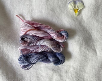 Pansies Trio Hand Dyed Embroidery Floss