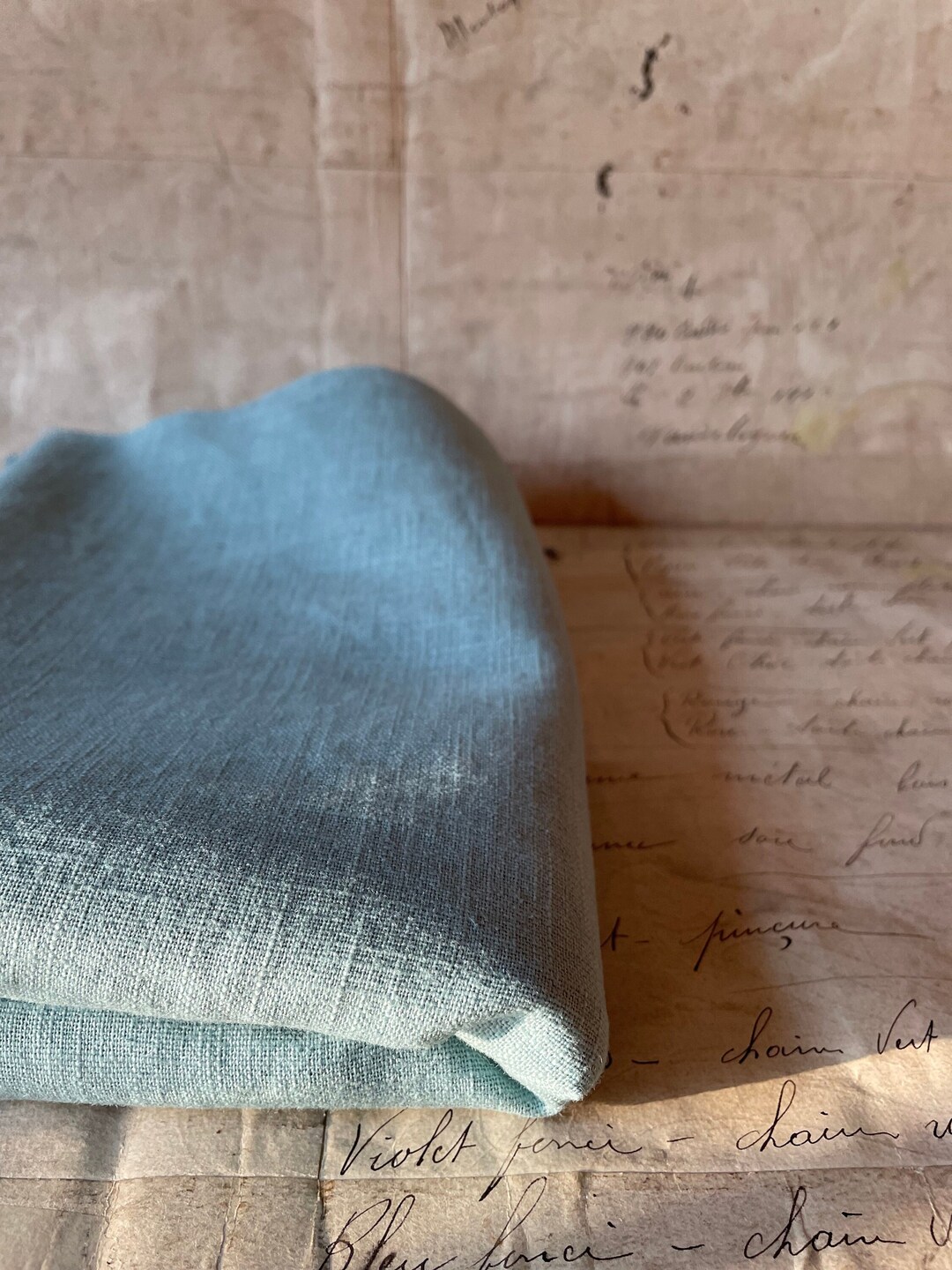 Winterfresh Blue Medium Weight Linen Fabric main image 0