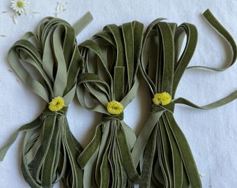 Bay Leaf Soft Velvet Ribbon Collection 3/8 inch