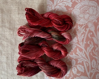 William Morris Inspired Rose Hand Dyed Embroidery Floss Set