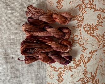 William Morris Inspired Chestnut Hand Dyed Embroidery Floss Set