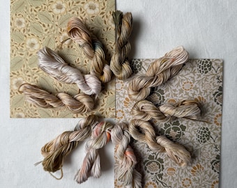William Morris Inspired Stone Hand Dyed Embroidery Floss Set