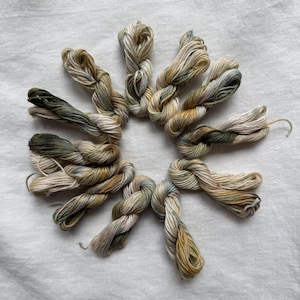 Natural Sage Hand Dyed Variegated Embroidery Thread