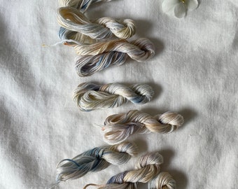 Hints of Blue Sky Hand Dyed Embroidery Floss